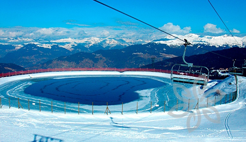 Искусственное горное озеро для талой воды Firestone, Meribel, Франция - Мембрана GeoGard EPDM