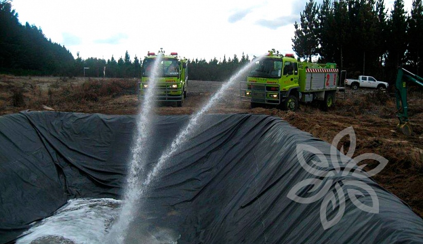 Геомембрана Firestone GeoGard EPDM - пожарный резервуар для воды