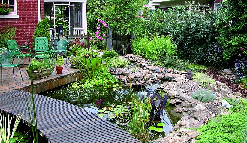 Декоративный пруд, Великобритания - каучуковая пленка PondGard EPDM